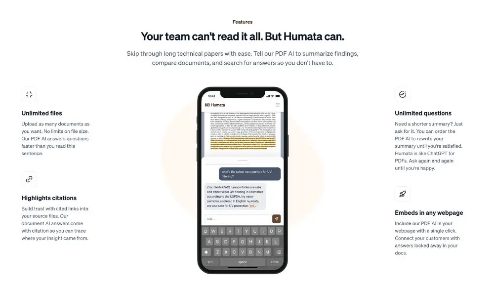 Humata AI Features