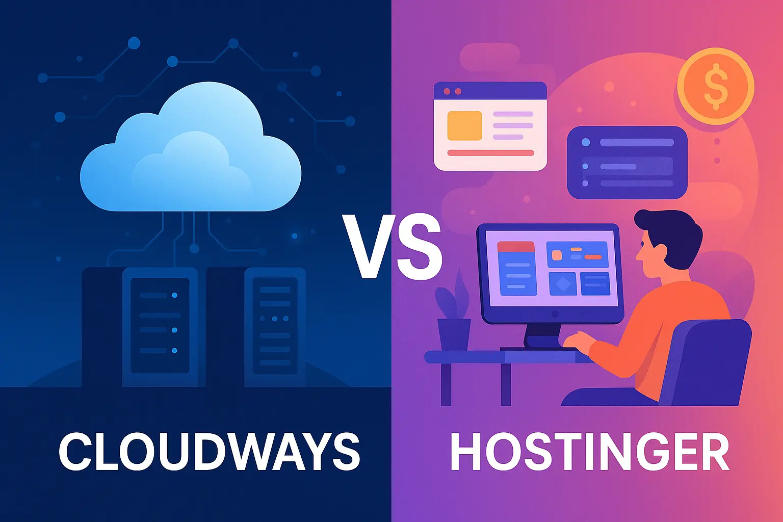 Cloudways vs Hostinger Identity contrast
