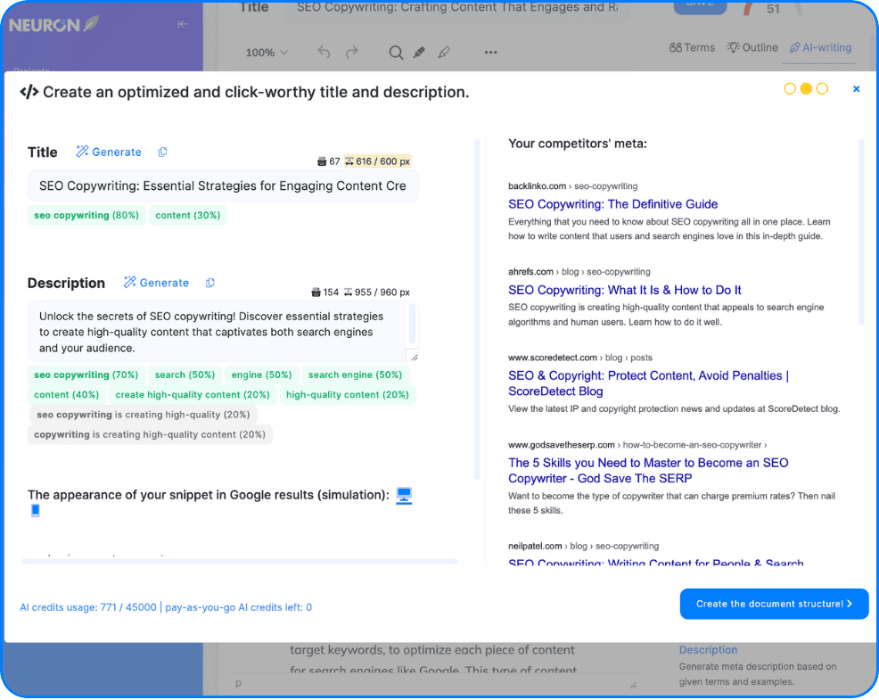 Topic & entity guidance