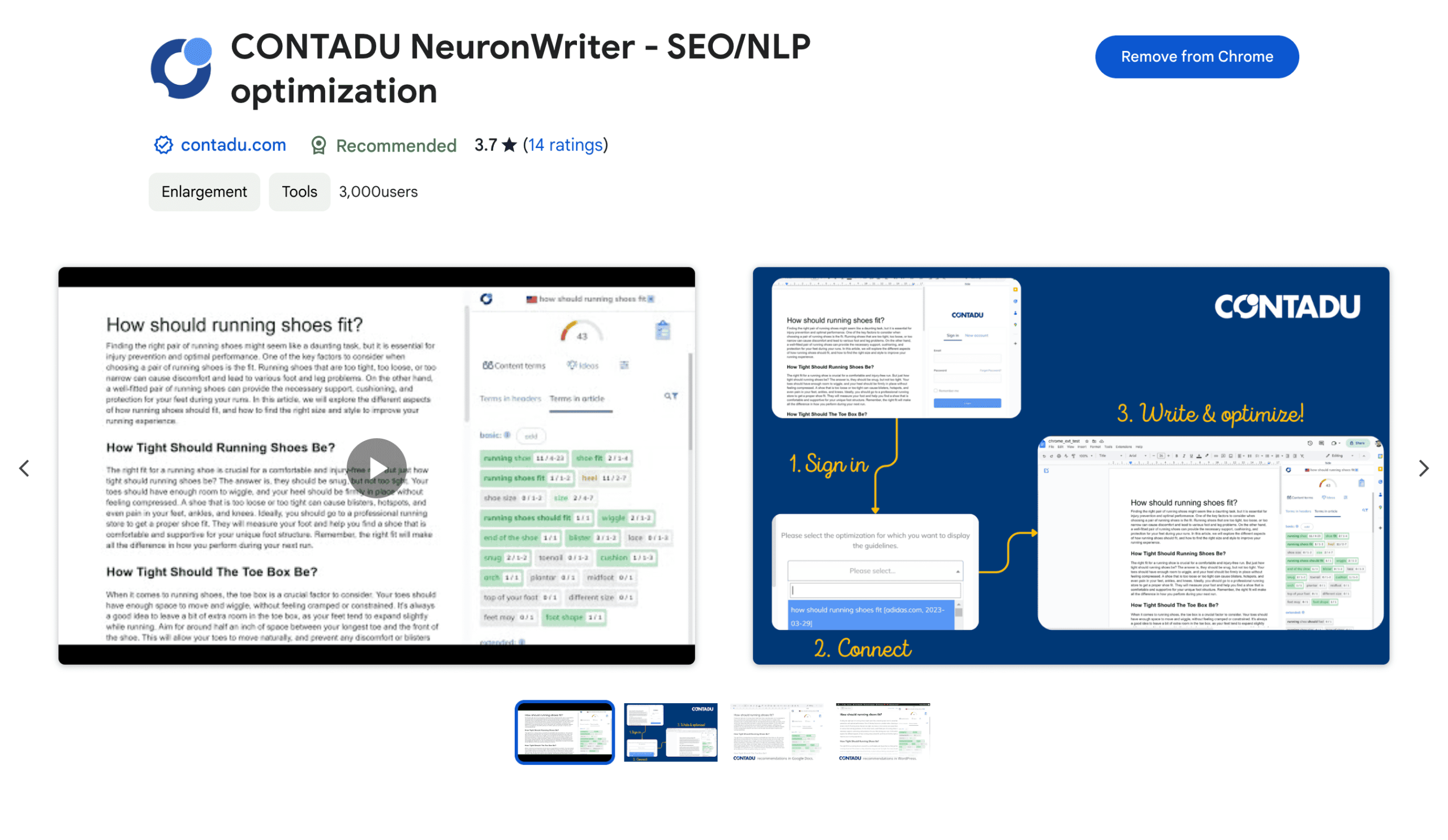 NeuronWriter review screenshot — NeuronWriter integrations Chrome extension workflow for semantic SEO tool